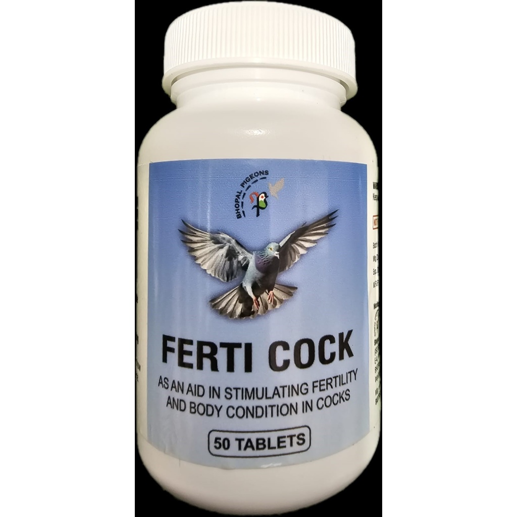 Bhopal Pigeons Ferti Cock – 50 Tablets | Fertility & Body Conditioning Support for Breeding Cocks
